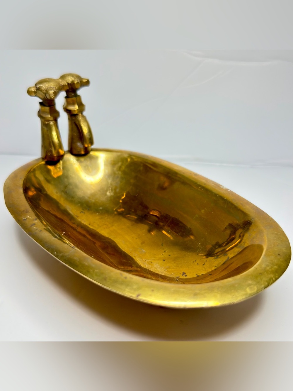 Vintage 1950s / BRASS SOAP DISH / Solid Brass Soap Holder